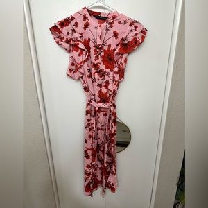 ZARA linen floral dress